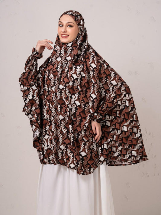 Brown Floral Embrace Nemaz Dupatta