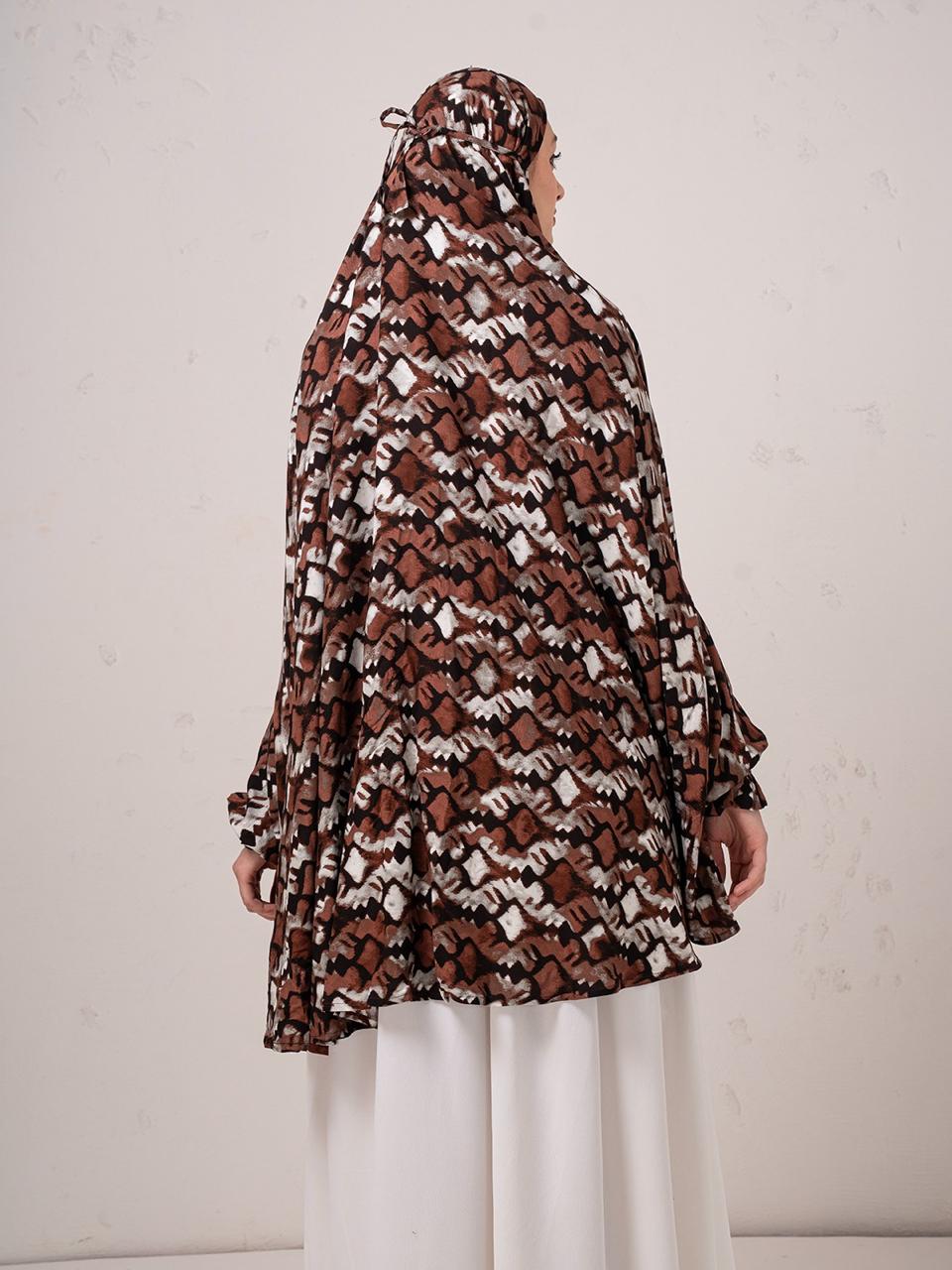Brown Floral Embrace Nemaz Dupatta