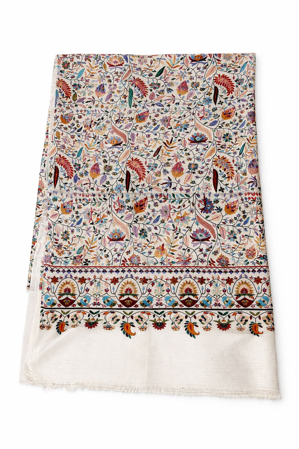 Soft White printed Pashmina Hijab - Limited Edition