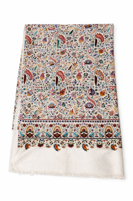 Soft White printed Pashmina Hijab - Limited Edition