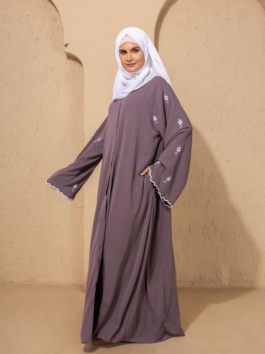 Embroidered Dusty Mauve Abaya