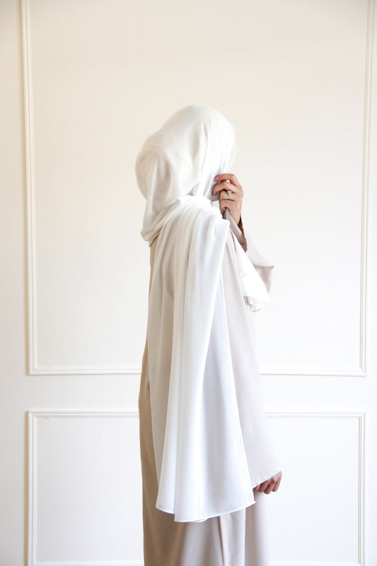 Premium Chiffon Hijab - Milk White