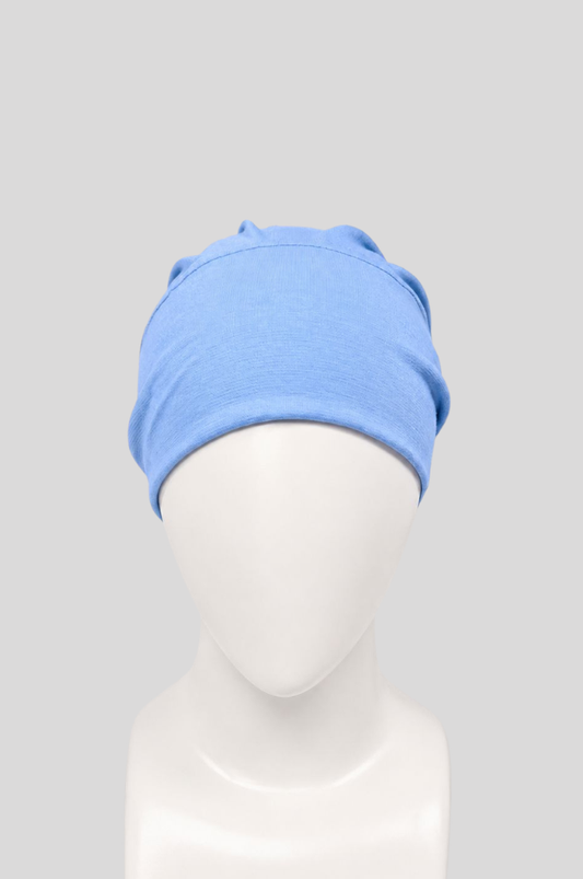 Adjustable  blue hijab cap for women breathable stretch undercap for hijab comfortable inner cap India
