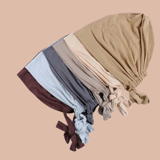 Adjustable hijab cap pack of 6 breathable stretch undercap bundle for women hijab inner caps
