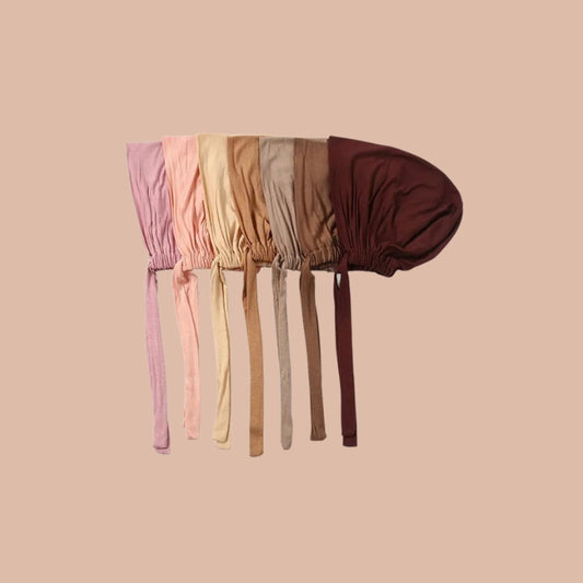 Adjustable hijab cap pack of 7 value set breathable stretch undercap for women