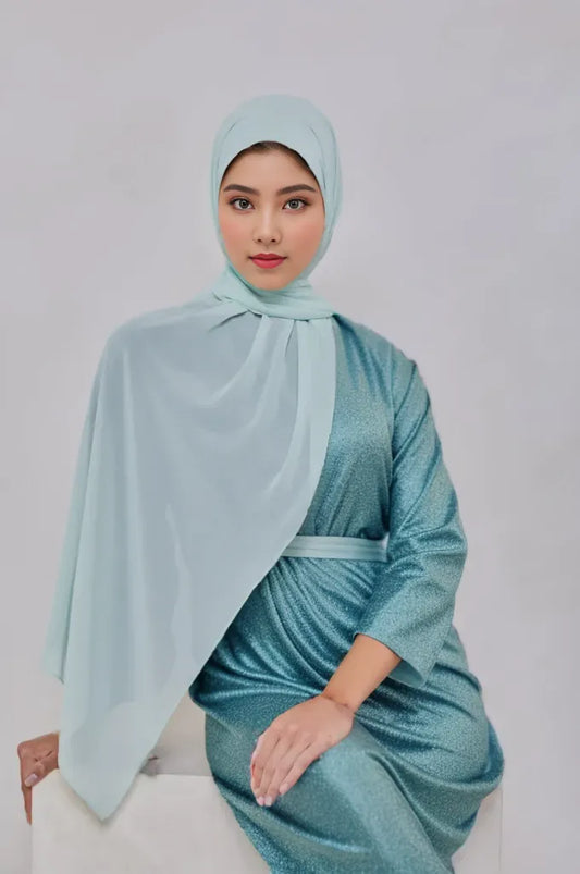 Premium Chiffon Hijab - Brook Green - Mawdeest 