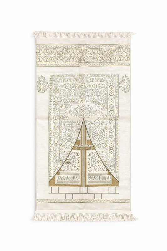 Beige Noor lantern Turkish janamaz prayer mat Islamic design soft premium namaz mat buy online India
