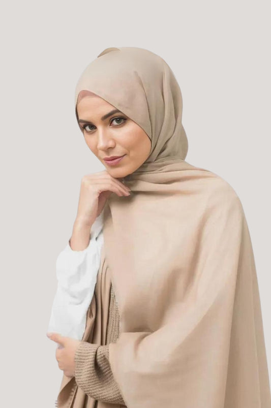 Best beige soft cotton hijab for women India breathable everyday modest wear scarf premium – Mawdeest