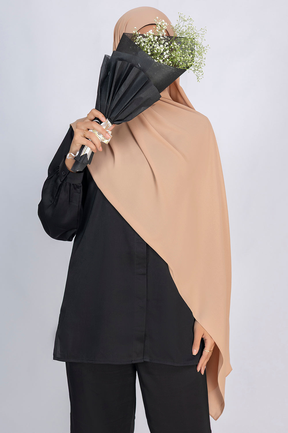 Buy latte  chiffon hijab online in India – Mawdeest
