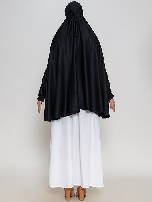 Premium black namaz dupatta elegant modest Islamic prayer scarf for women lightweight breathable fabric by Mawdeest