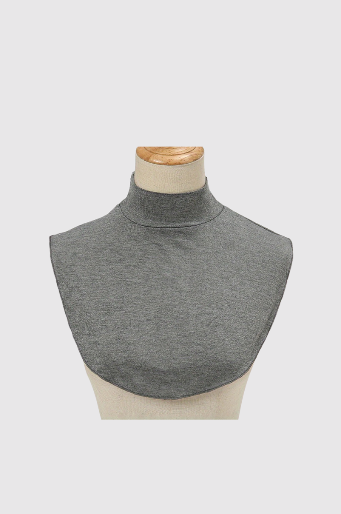 Premium dark grey turtleneck hijab neck cover for hijabi modest fashion full neck coverage and everyday layering online in India by Mawdeest
