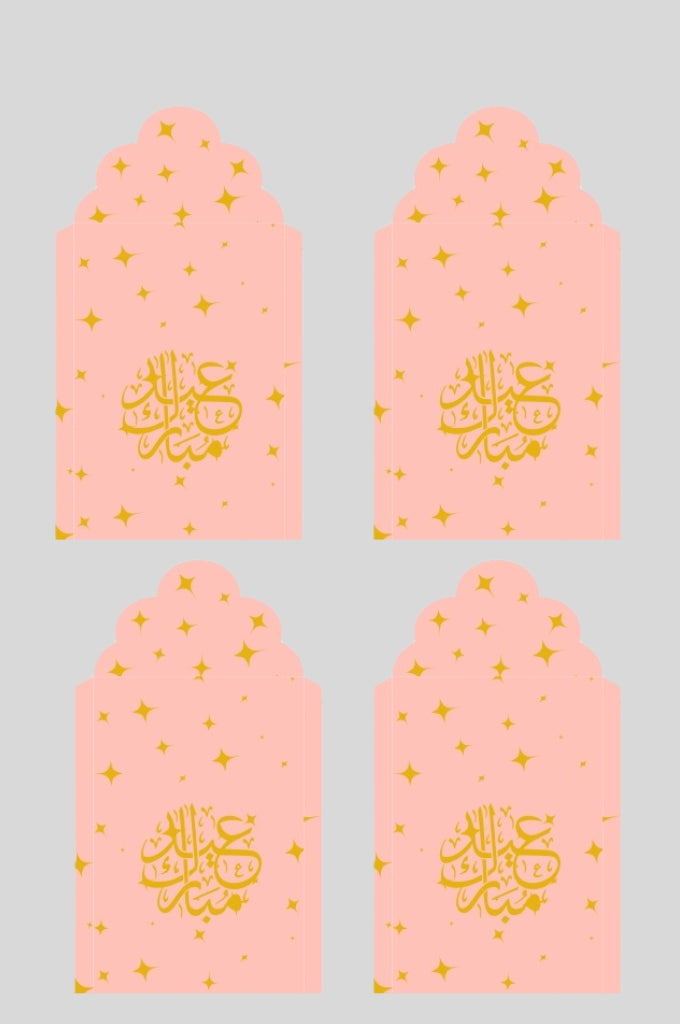Pink Eid Mubarak Eidi envelopes for kids money gifting Islamic Eid envelopes for children India