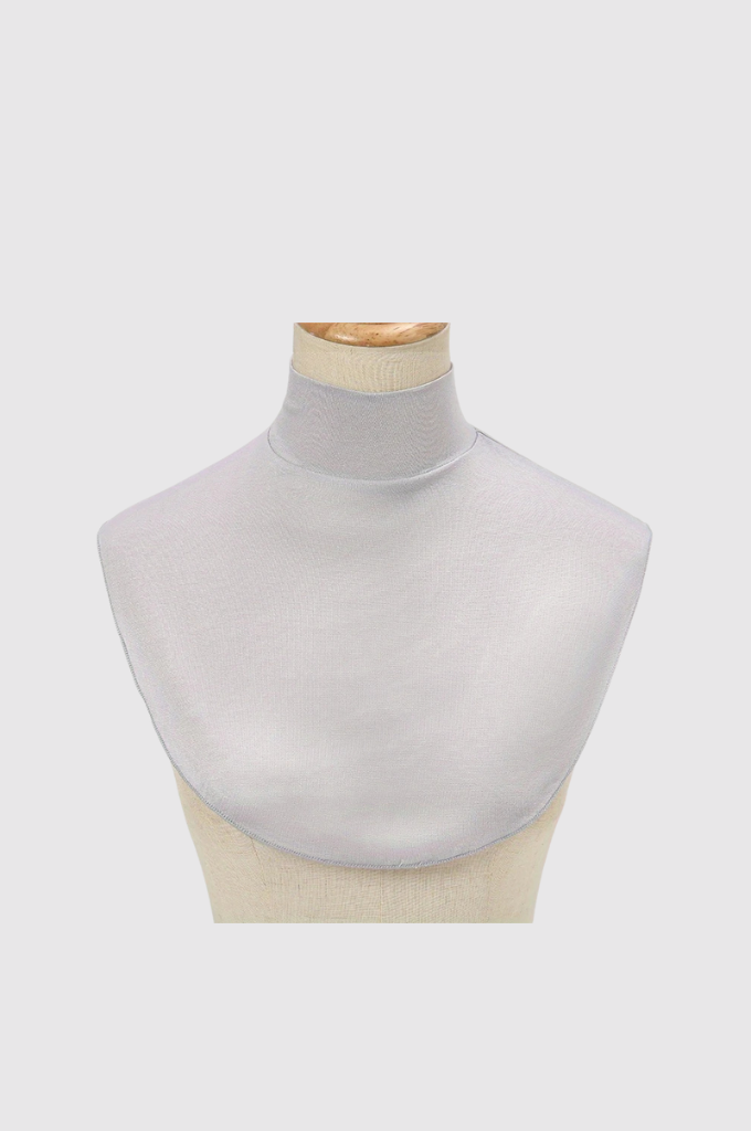 Nude grey turtleneck hijab neck cover for elegant modest fashion comfortable layering and full neck coverage in India
