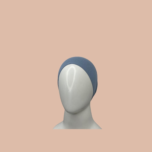 Premium ocean blue tie back hijab cap for breathable modest wear and daily hijab styling in India
