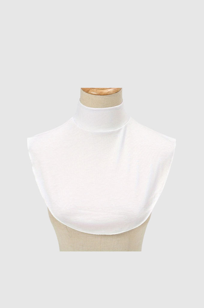 White turtleneck hijab neck cover for Muslim women modest fashion full neck coverage and elegant layering in India by Mawdeest
