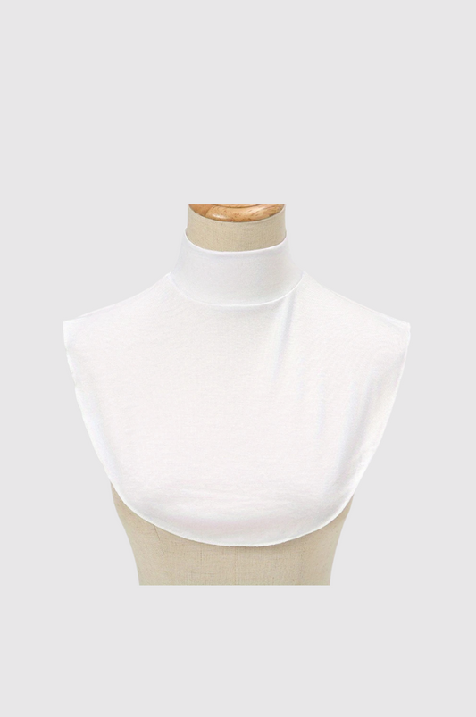White turtleneck hijab neck cover for Muslim women modest fashion full neck coverage and elegant layering in India by Mawdeest
