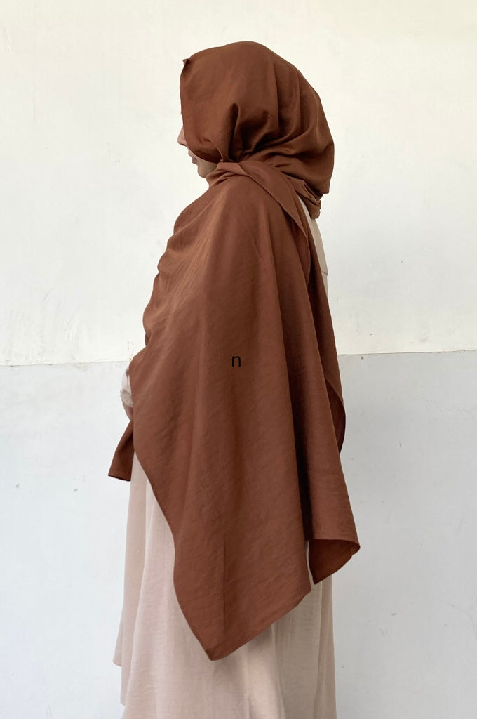 Malaysian Cotton Hijab - Coffee Brown - Mawdeest