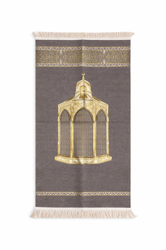 Dark grey Noor lantern Turkish janamaz prayer mat modern Islamic namaz mat premium soft prayer mat for home India