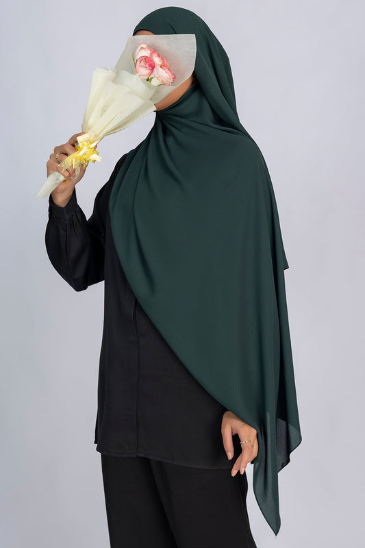 Buy dark Teal chiffon hijab online in India – Mawdeest
