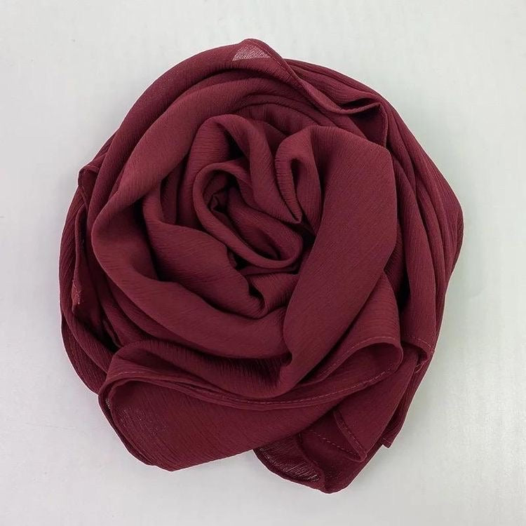 Deluxe Crinkle Chiffon Hijab - Red