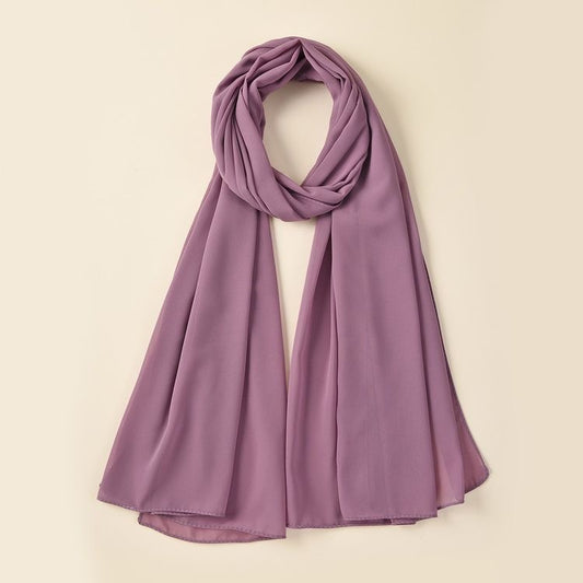 Premium Chiffon Hijab - Dusty Purple - Mawdeest 