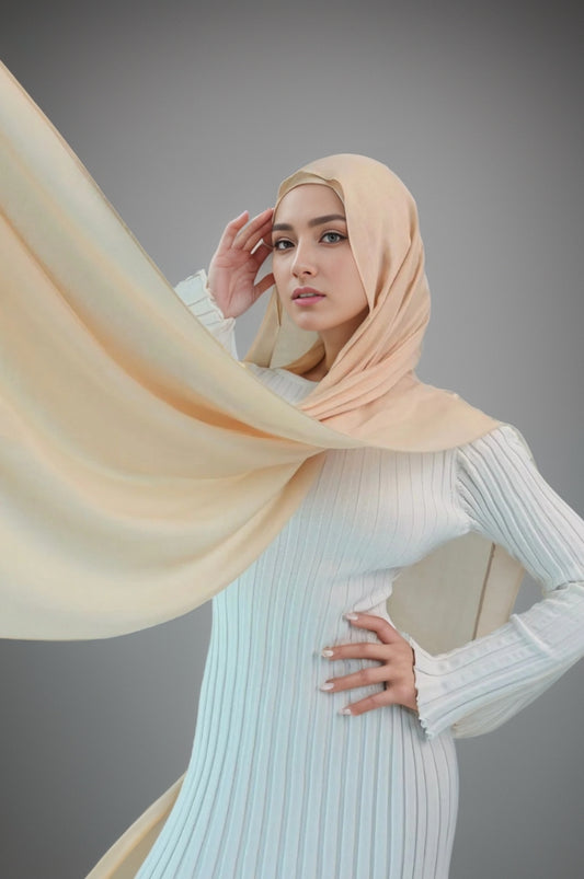 Ivory skin modal hijab – soft breathable lightweight premium modest scarf Mawdeest India

