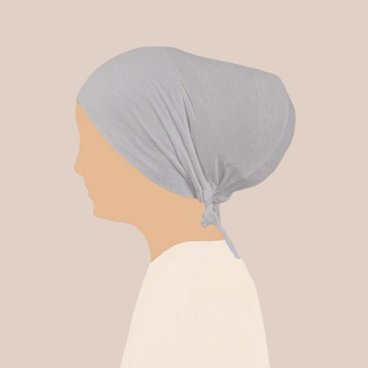 Light grey adjustable hijab cap soft breathable stretch undercap for hijab inner cap women