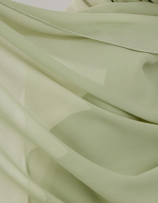 Pastel matcha green chiffon hijab for women by Mawdeest