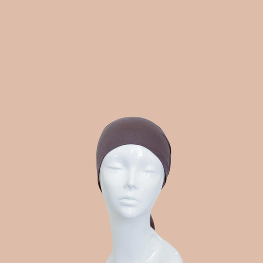 Mauve adjustable hijab cap breathable soft stretch undercap for hijab inner cap women