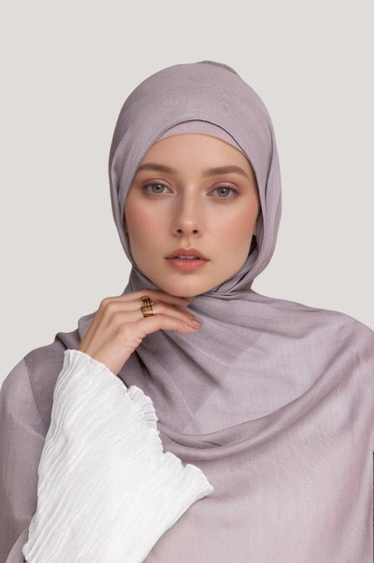Mauve tan modal hijab – soft breathable lightweight premium modest scarf Mawdeest India
