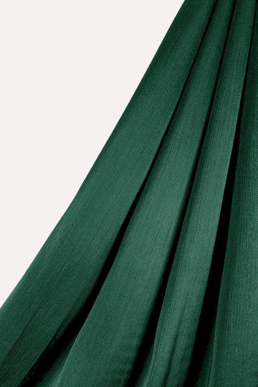 Green crinkle silk satin hijab (muna satin hijab) – classic modest hijab