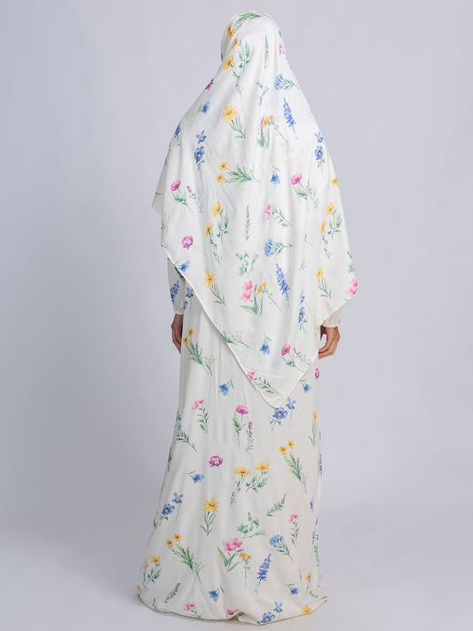 Floral prayer gown for women India, modest namaz dress full coverage Islamic clothing Mawdeest