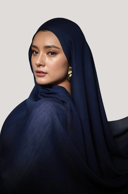 Midnight navy modal hijab for women – premium breathable soft modest scarf Mawdeest India

