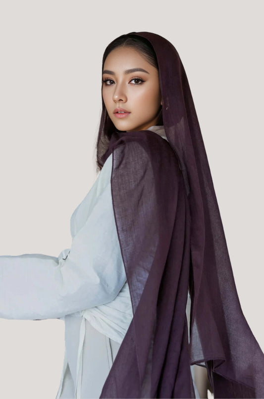 Mulberry wine modal hijab – rich premium breathable soft modest scarf Mawdeest India
