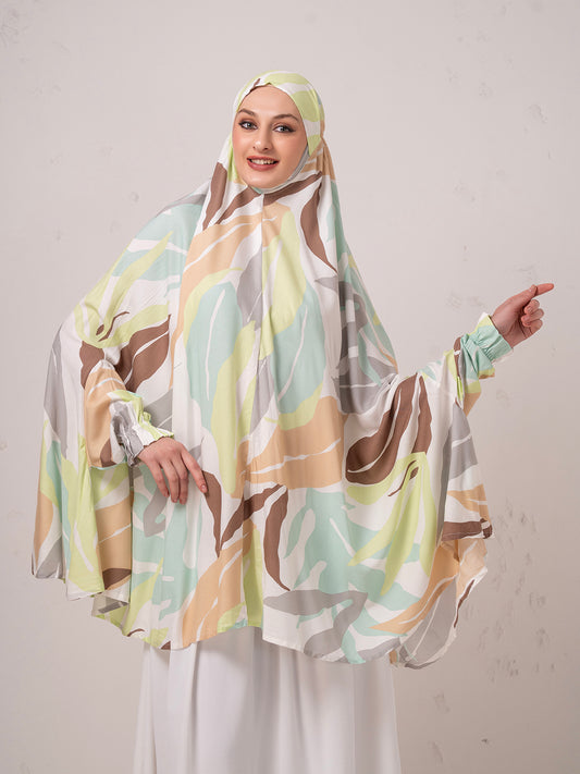 Multi floral namaz dupatta colorful modest Islamic prayer scarf lightweight breathable women prayer wear by Mawdeest