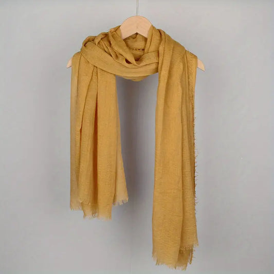 Best mustard premium cotton hijab for women India lightweight breathable summer modest scarf – Mawdeest
