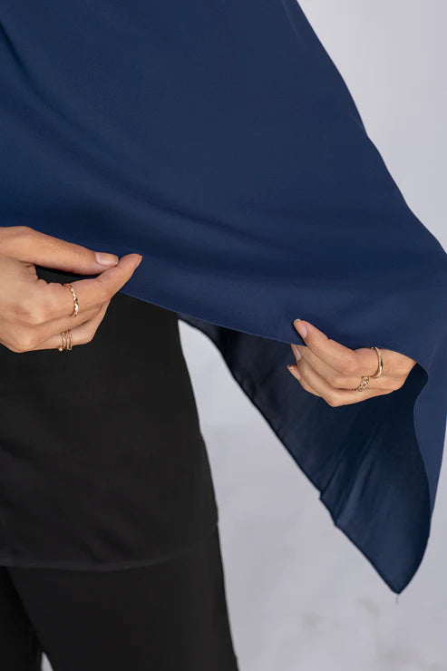 Premium Chiffon Hijab - Navy Blue