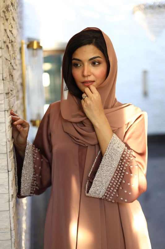 nour crystal abaya women buy online India luxury embellished modest wear
