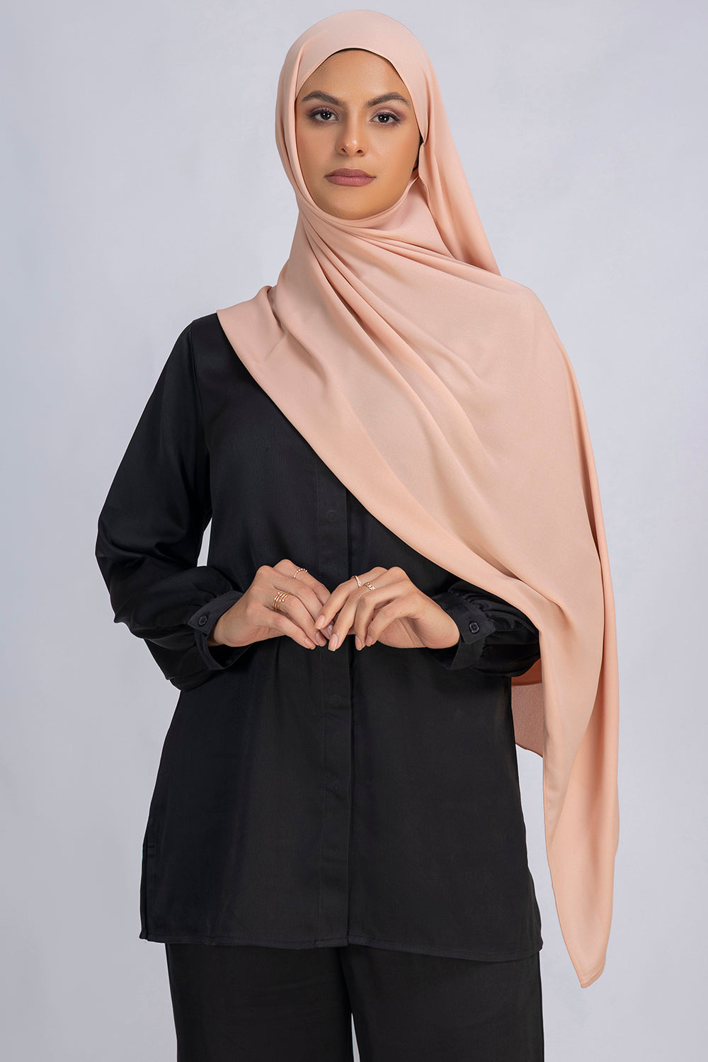 Rose tan chiffon hijab for women by Mawdeest
