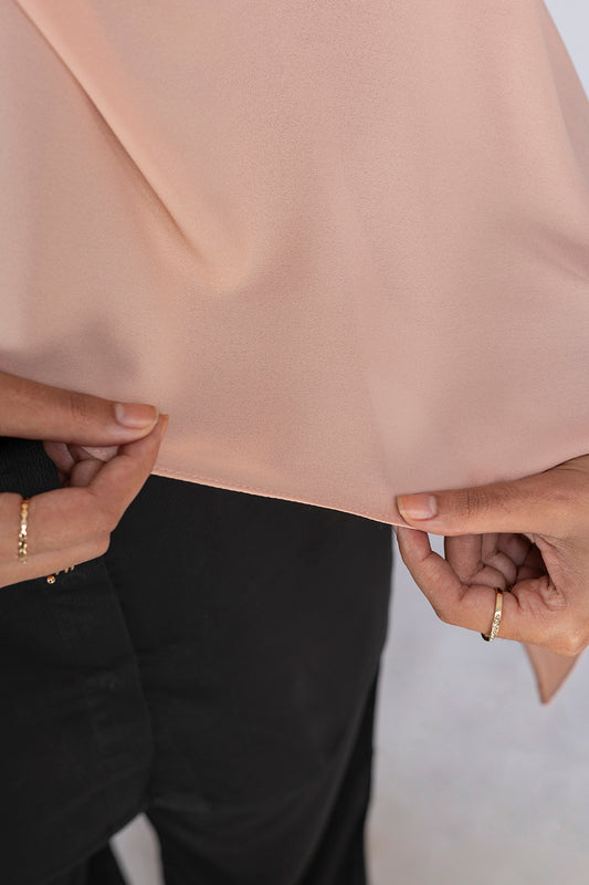 Rose tan chiffon hijab for women by Mawdeest

