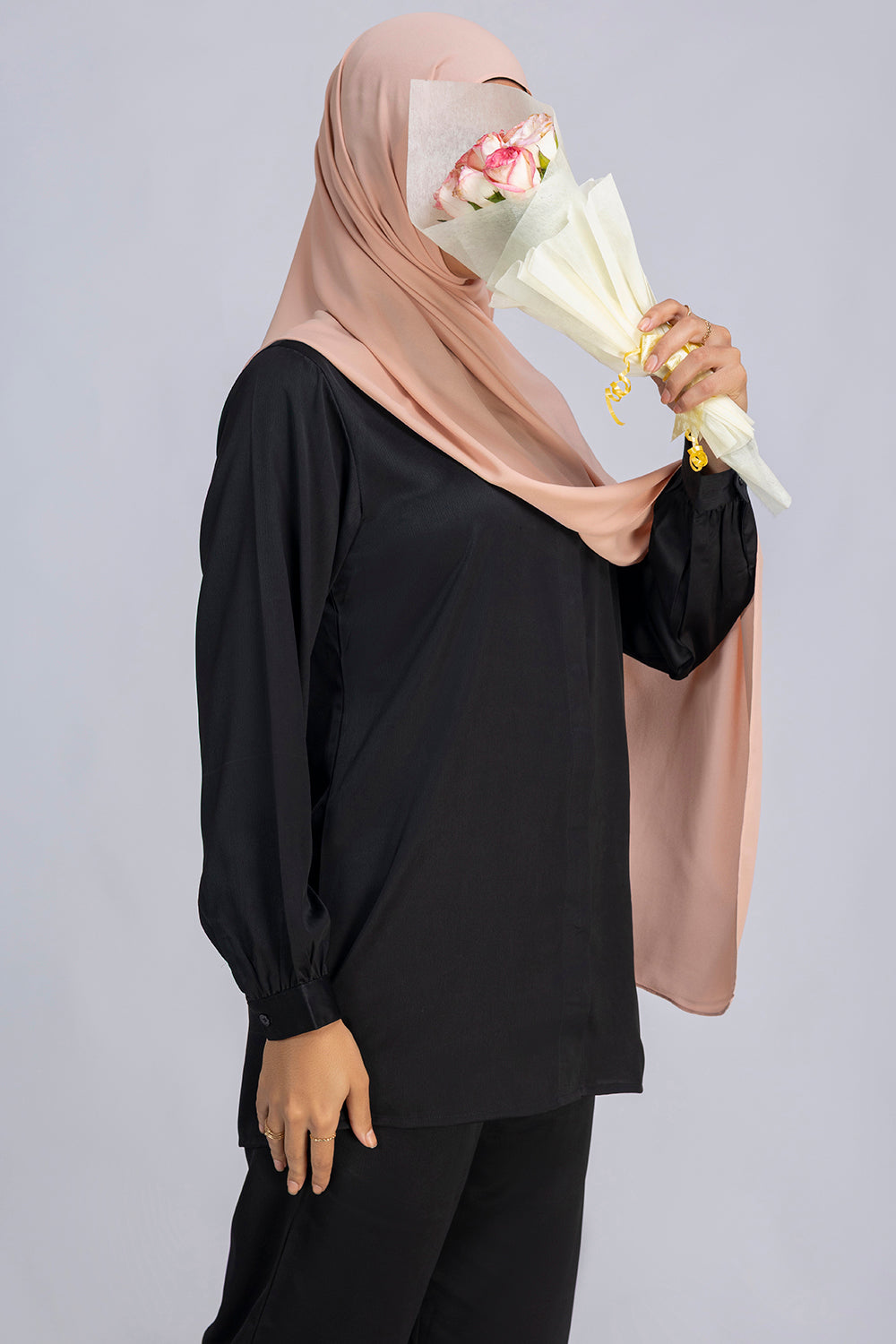 Rose tan chiffon hijab for women by Mawdeest

