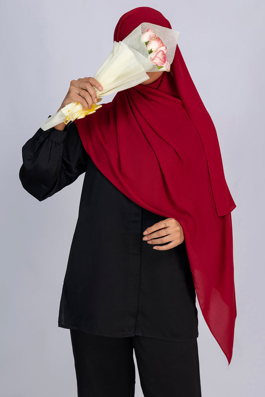 Premium Chiffon Hijab - Red
