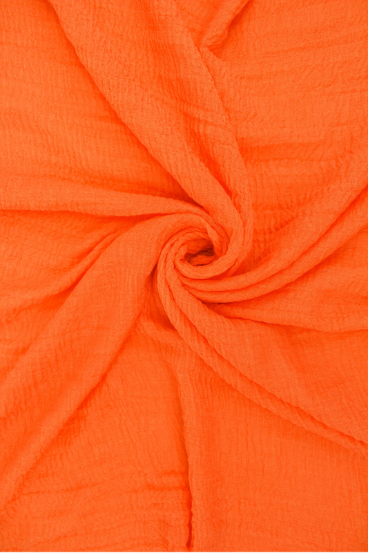 Cotton Crinkle Hijab - Orange - Mawdeest 