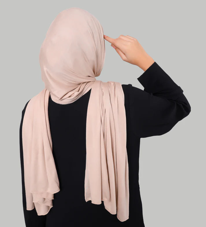 Premium jersey hijab in butter cream, light soft stretch modest hijab Mawdeest