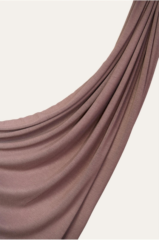 Premium jersey hijab in old rose, soft feminine stretch modest hijab Mawdeest