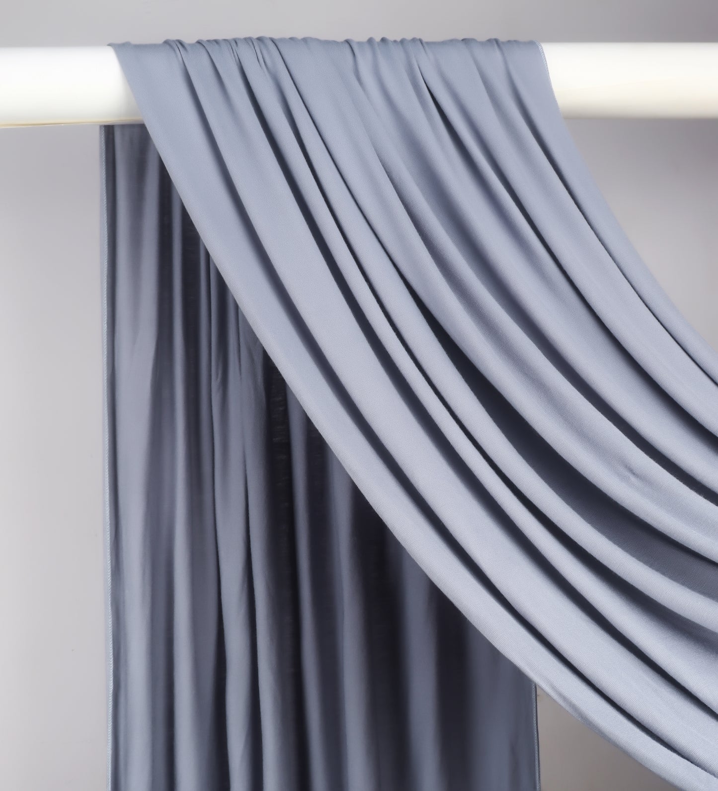 jersey hijab in silver grey, lightweight stretch modest scarf for all day comfort Mawdeest