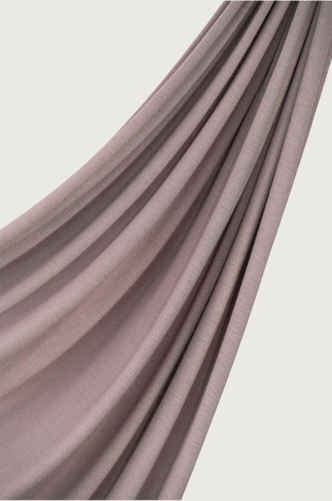 Premium jersey hijab in taupe, neutral tone stretchable modest hijab Mawdeest