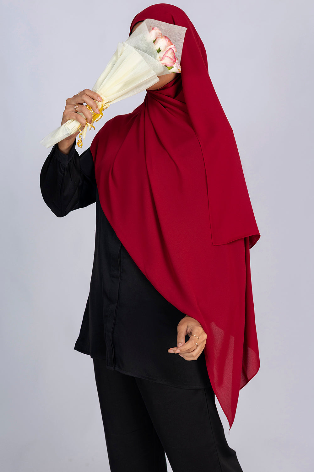 premium-red love -chiffon-hijab-for-women-mawdeest.