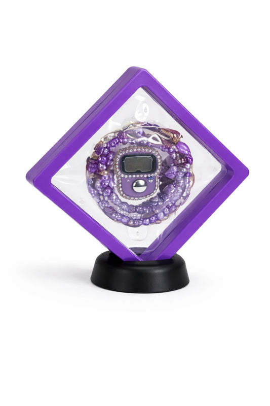 Purple premium tasbih gift box with digital counter aesthetic Islamic gift for women India
