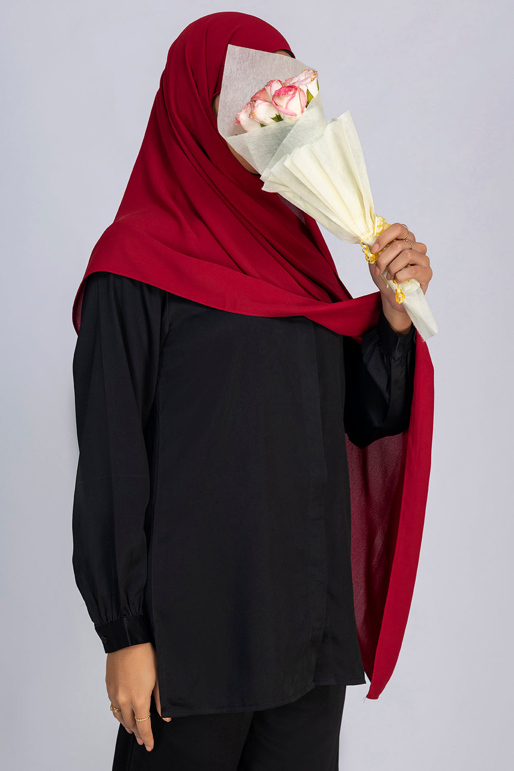 premium-red love -chiffon-hijab-for-women-mawdeest.